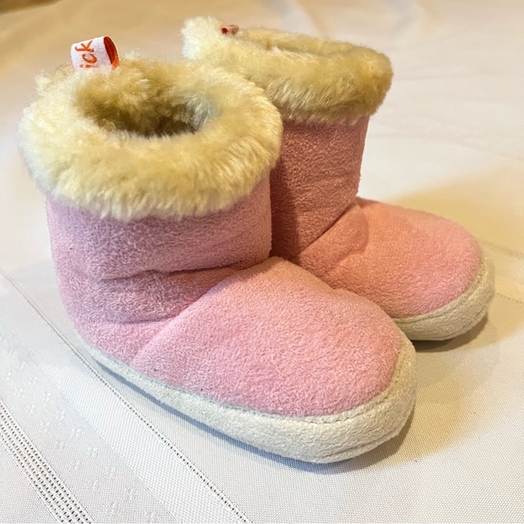 Tickle Toes Baby Girls Pink Warm Winter Boots Faux Fur Lined Booties Size 3 - Picture 7 of 15